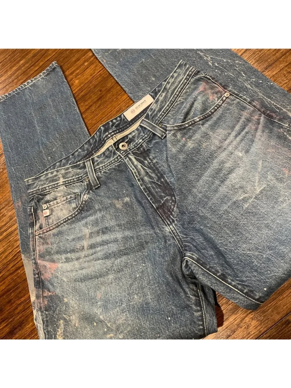 AG-ED Owens Athletic Jean Mens 32x33 Paint Splatter Festival Grunge Distressed